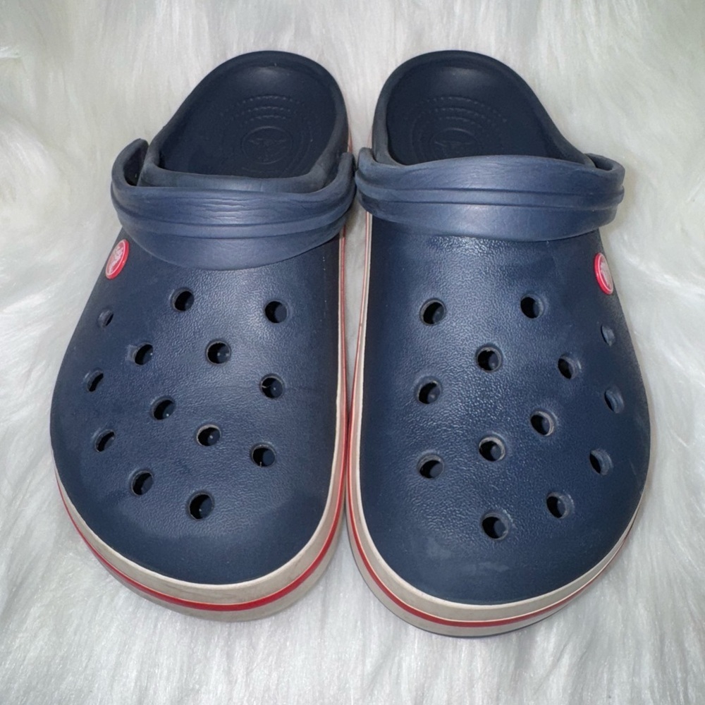 CROCS Navy and Red Slip-On Clogs
